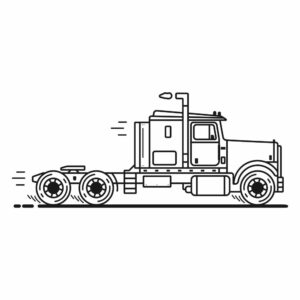 trailer truck coloring page