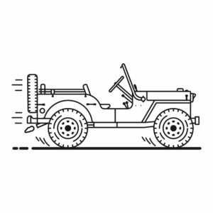 Army Jeep Coloring Page Printable